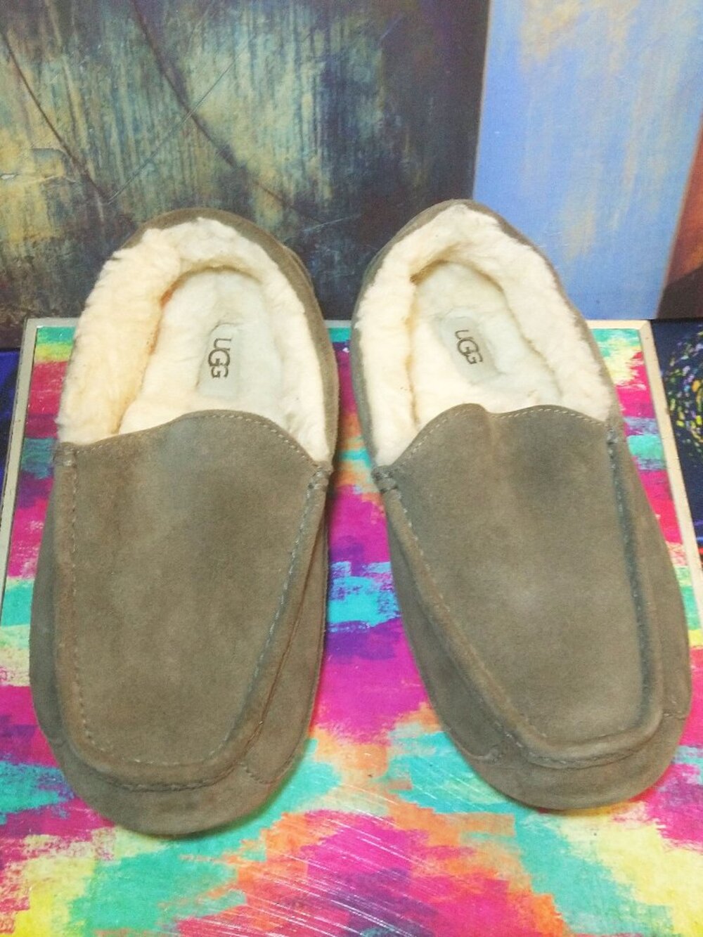 WOMEN'S UGG LOAFERS FUR SLIPPERS UGGS WOMENS SIZE 9